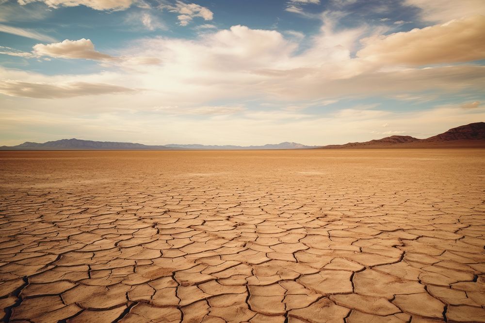 Clark Dry Lake outdoors horizon desert. AI generated Image by rawpixel.