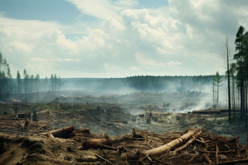 Deforested area landscape outdoors nature. 