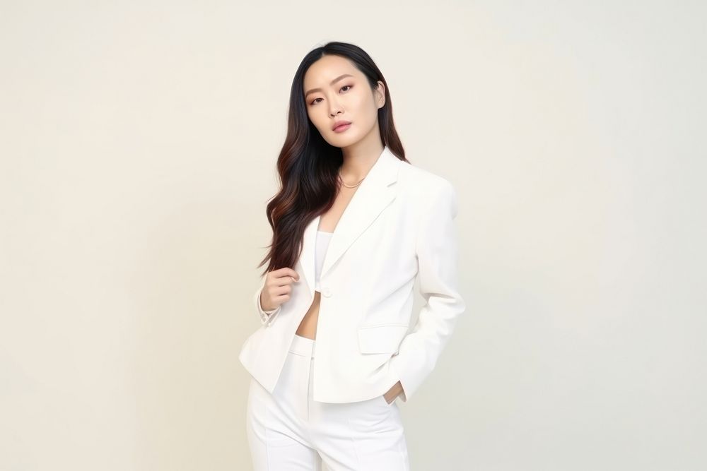 Pretty Asian woman blazer jacket adult. AI generated Image by rawpixel.