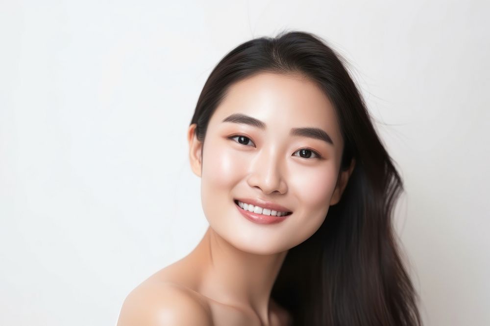 Pretty Asian woman smiling adult smile. AI generated Image by rawpixel.