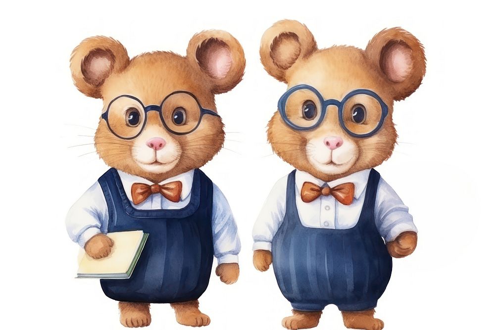 Glasses figurine cartoon mouse. AI generated Image by rawpixel.