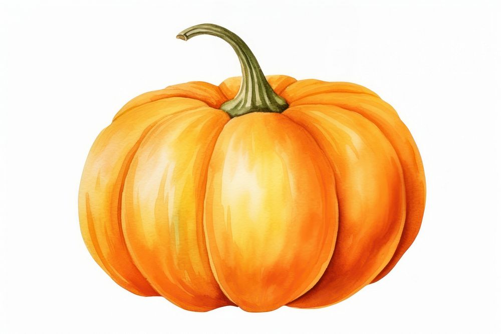 Pumpkin watercolor illustration vegetable plant. AI generated Image by rawpixel.
