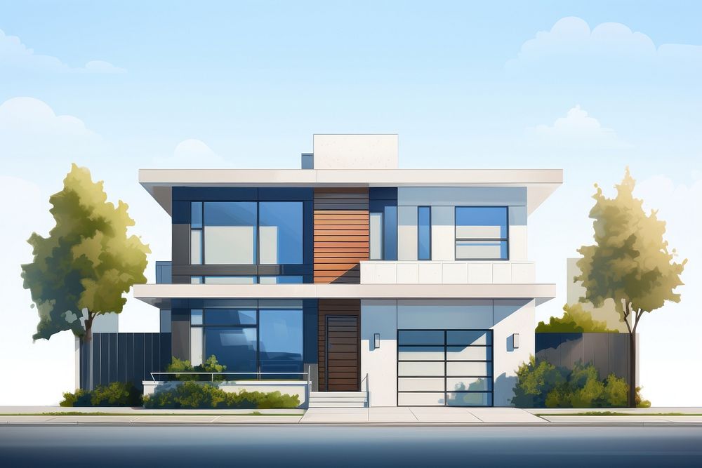 Modern house city architecture building. | Free Photo Illustration