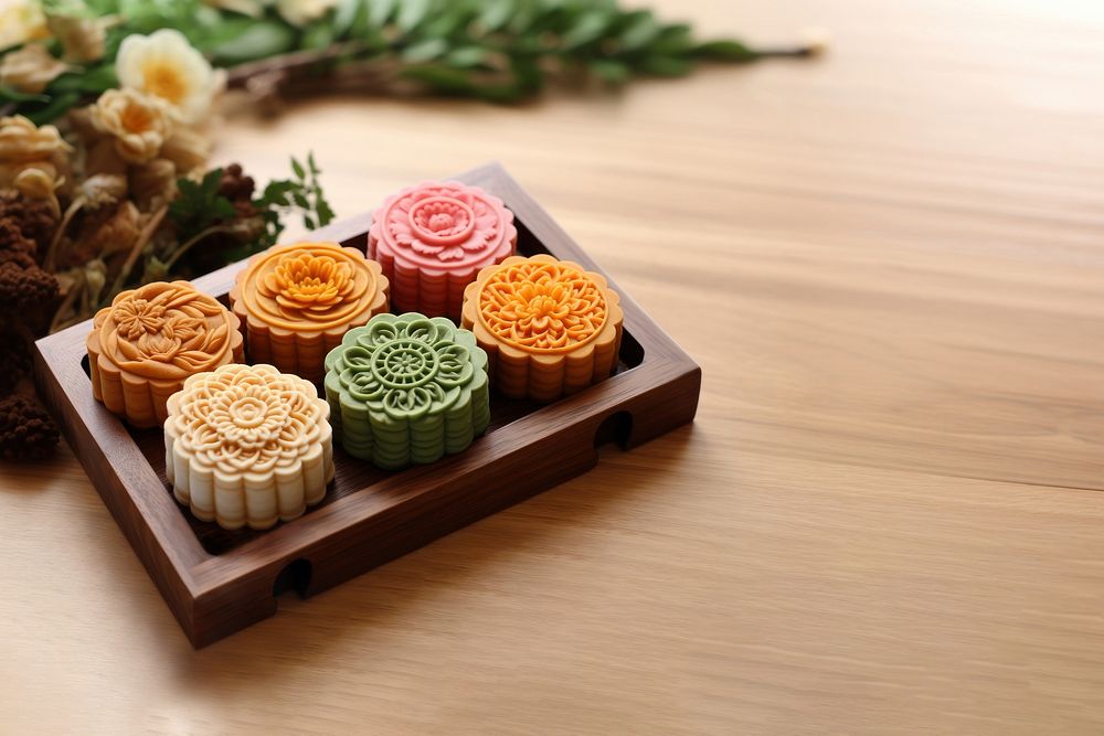 Photo of mooncake. AI generated Image by rawpixel.