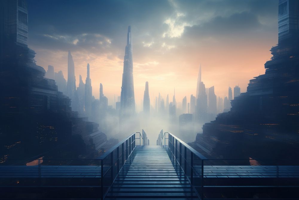 City architecture landscape cityscape. AI generated Image by rawpixel.
