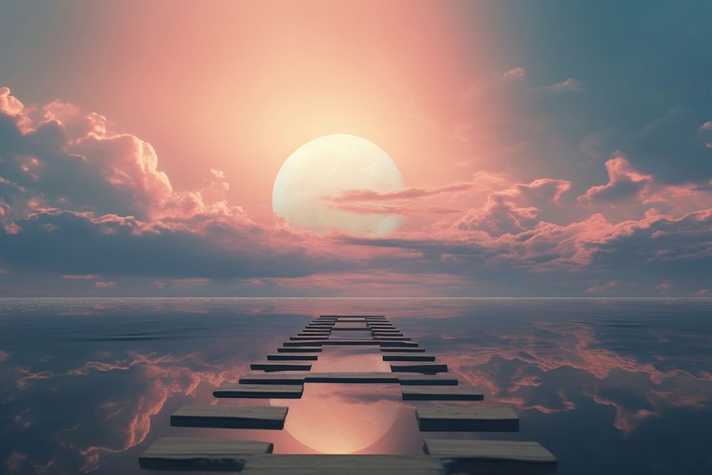 Dreamscapes sunlight outdoors horizon. AI generated Image by rawpixel.