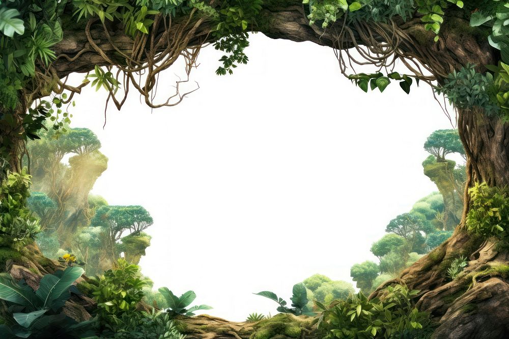 Jungle tree border vegetation outdoors forest. AI generated Image by rawpixel.