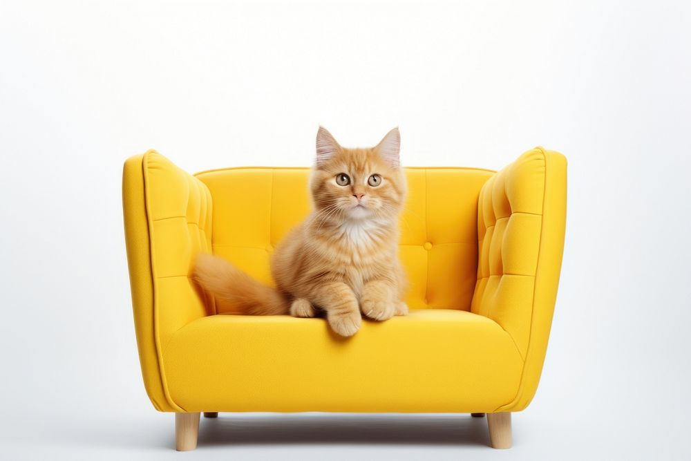 Sofa cat furniture armchair. AI generated Image by rawpixel.