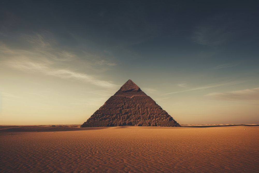 The Pyramids pyramid architecture tranquility. AI generated Image by rawpixel.