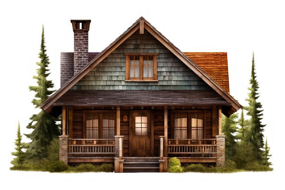 Cabin house architecture building cottage. AI generated Image by rawpixel.