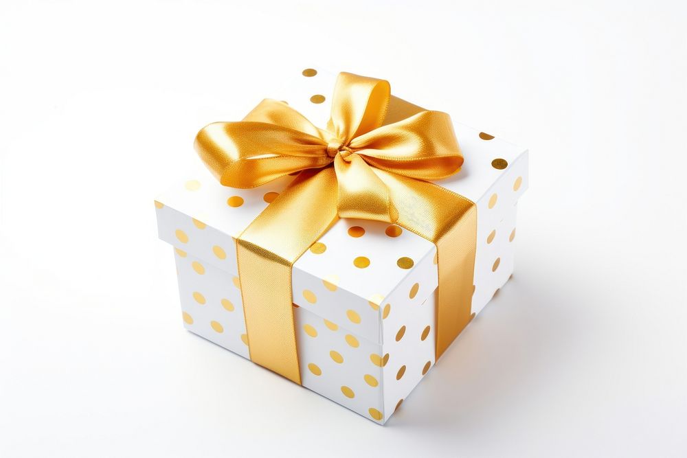 Gift gold bow box. AI generated Image by rawpixel.