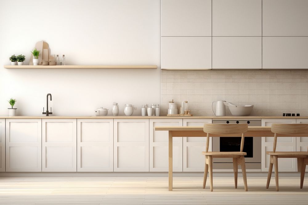 Kitchen interior furniture cabinet table. AI generated Image by rawpixel.