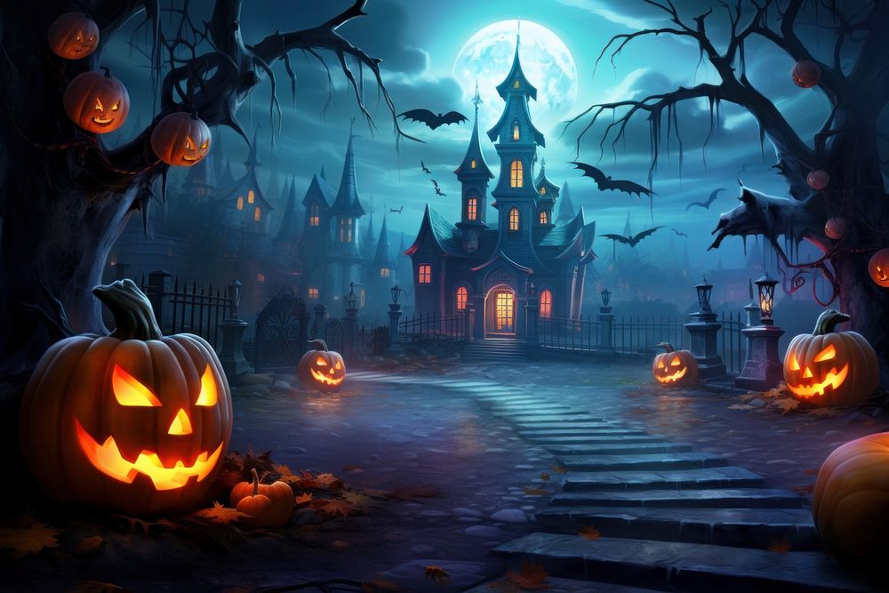 3d illustration Halloween halloween night. AI generated Image by rawpixel.
