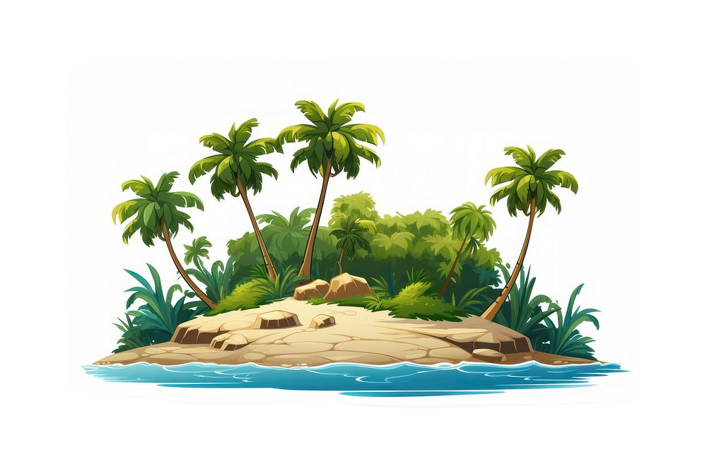 Tropical island outdoors cartoon nature. AI generated Image by rawpixel.