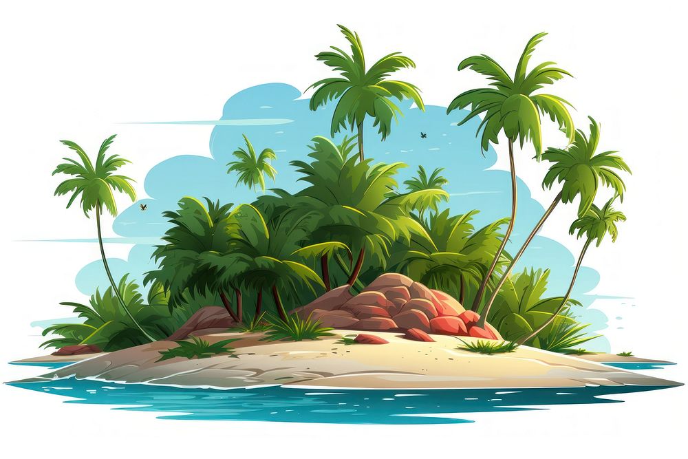 Tropical island outdoors cartoon nature. 