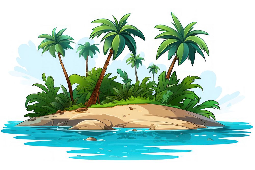 Tropical island outdoors tropics cartoon. 