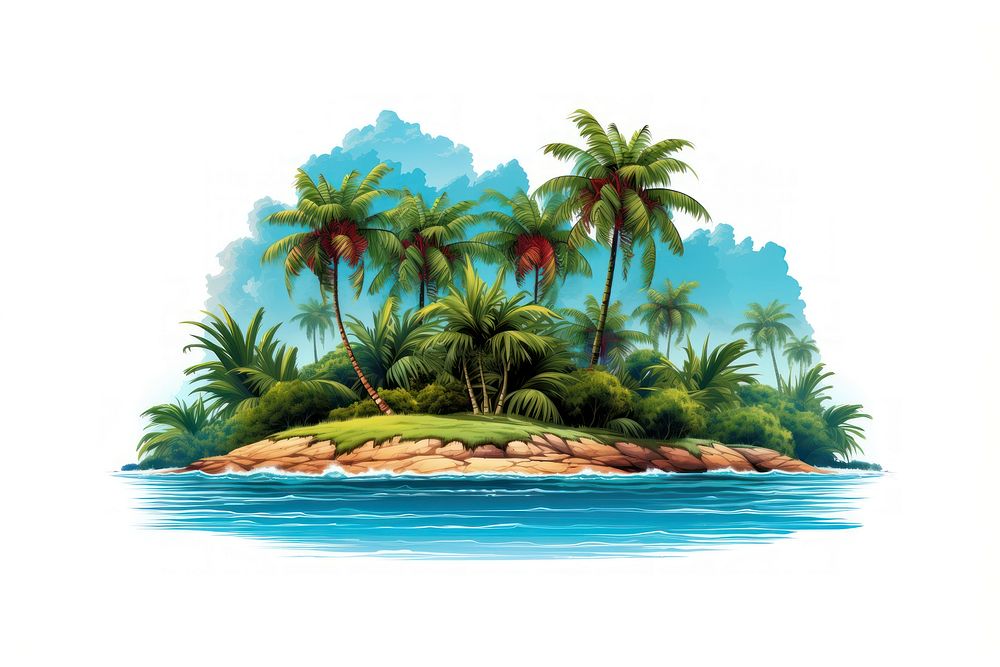 Tropical island outdoors tropics nature. AI generated Image by rawpixel.