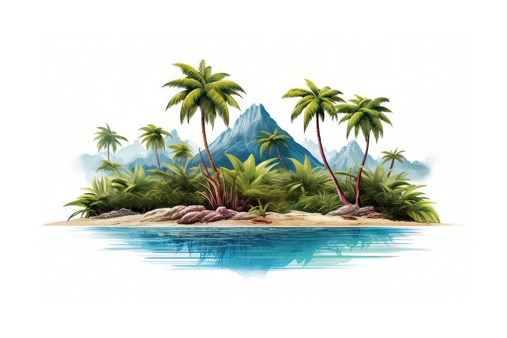 Tropical island landscape outdoors tropics. AI generated Image by rawpixel.