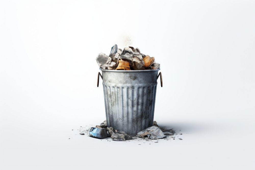 Waste garbage trash white background. AI generated Image by rawpixel.