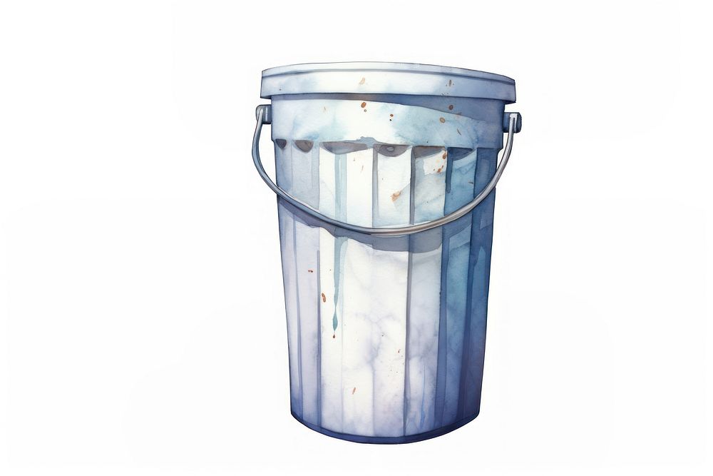 Waste bucket white background container. AI generated Image by rawpixel.