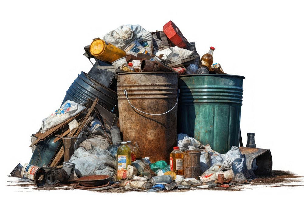Waste garbage white background unhygienic. AI generated Image by rawpixel.
