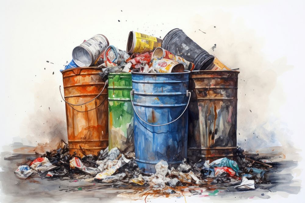 Waste garbage tin unhygienic. AI generated Image by rawpixel.