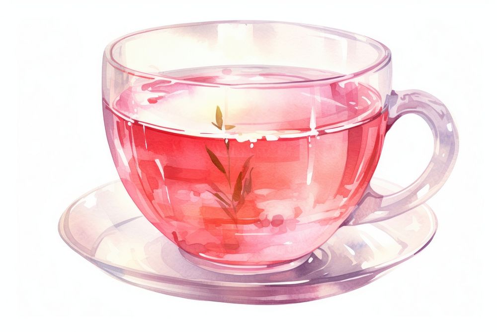 Tea saucer glass pink. AI generated Image by rawpixel.