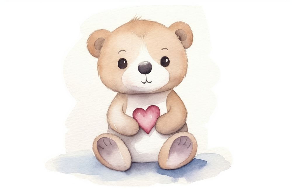 Otter heart cute love. AI generated Image by rawpixel.