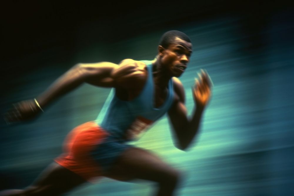 African american track sports motion determination. AI generated Image by rawpixel.