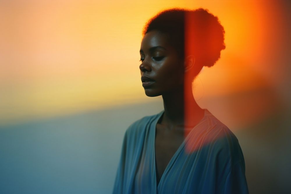 African american woman photography portrait contemplation. AI generated Image by rawpixel.