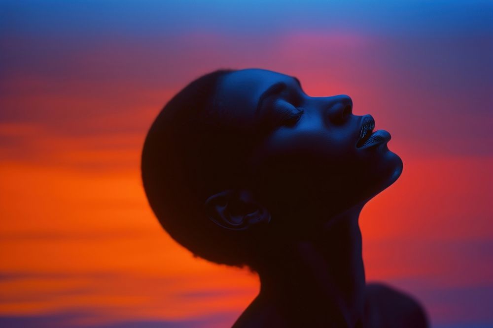 African american woman photography portrait outdoors. 