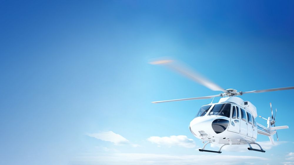 Helicopter aircraft vehicle blue. AI generated Image by rawpixel.