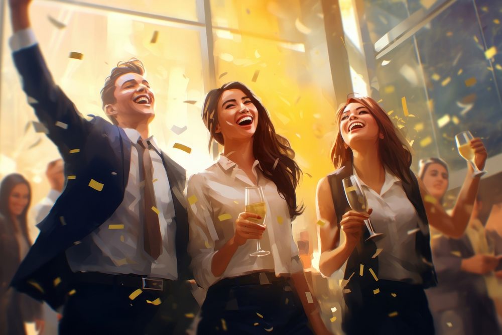 Celebration laughing adult party. AI generated Image by rawpixel.