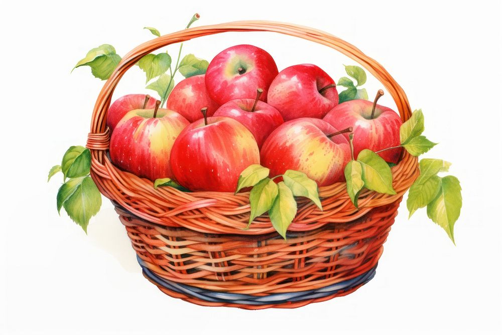 Fruit basket apple plant food. AI generated Image by rawpixel.
