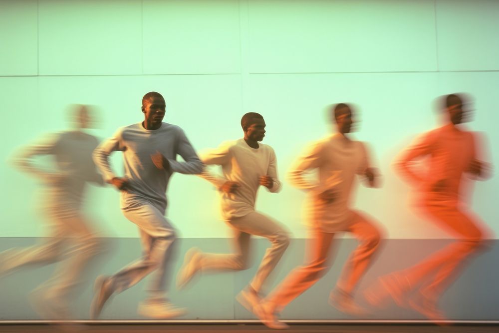 African American sprinter, blur photo. AI generated image by rawpixel.
