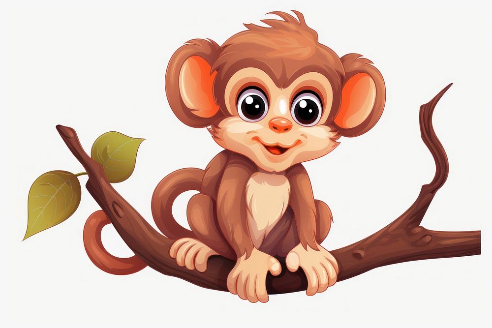 Monkey wildlife cartoon animal. AI generated Image by rawpixel.