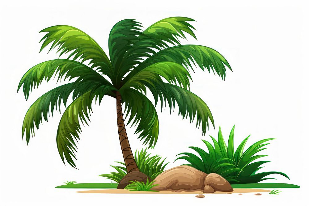 Palm tree outdoors cartoon plant. 