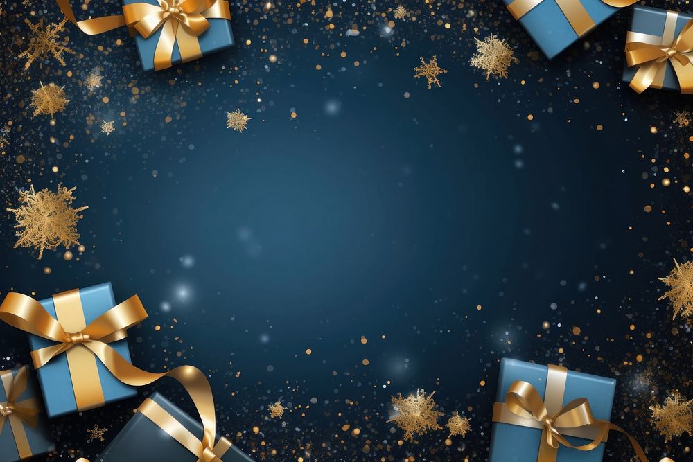 Realistic gifts box backgrounds snowflake gold. AI generated Image by rawpixel.