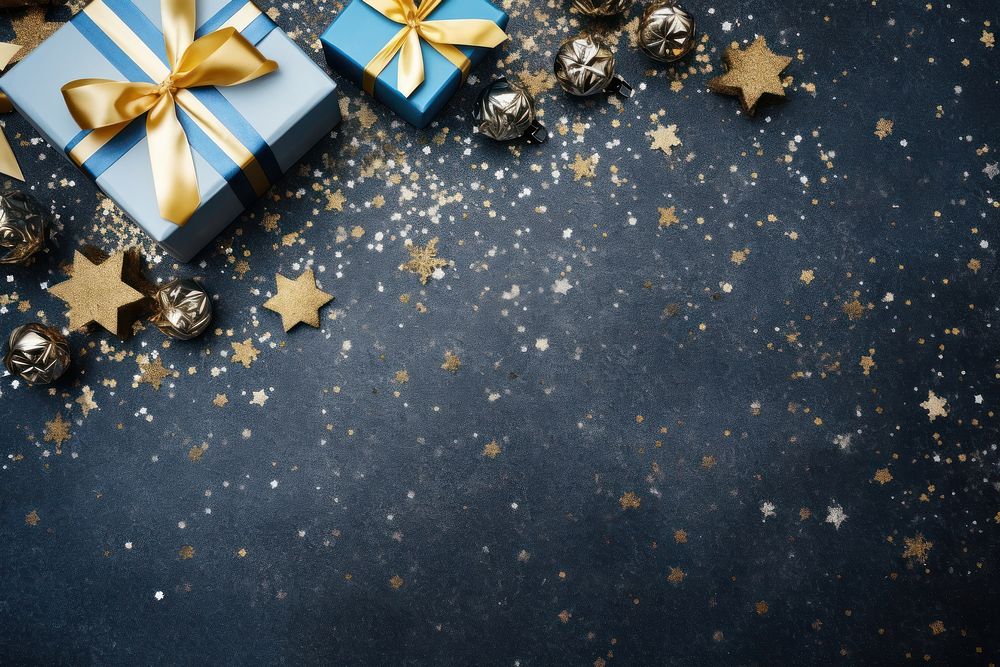 Realistic gifts box backgrounds gold blue. AI generated Image by rawpixel.