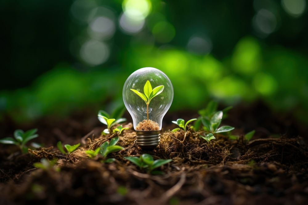 Light lightbulb growth soil. 