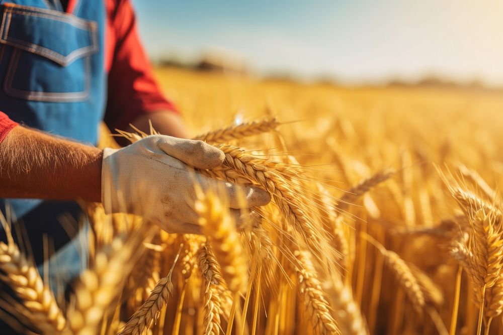 Harvest field wheat agriculture. 