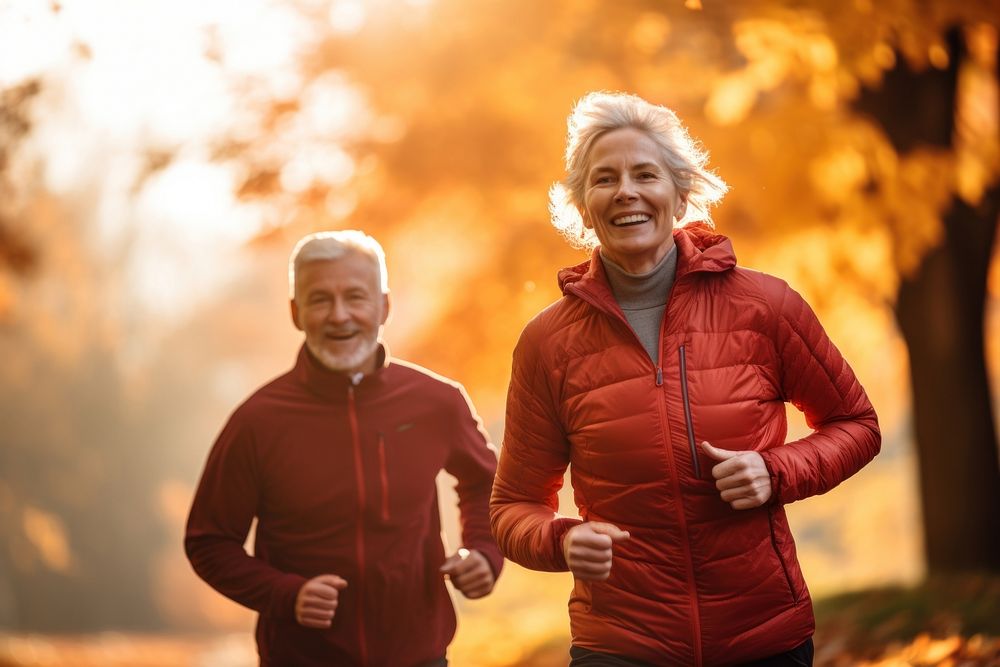 Jogging running autumn adult. AI generated Image by rawpixel.