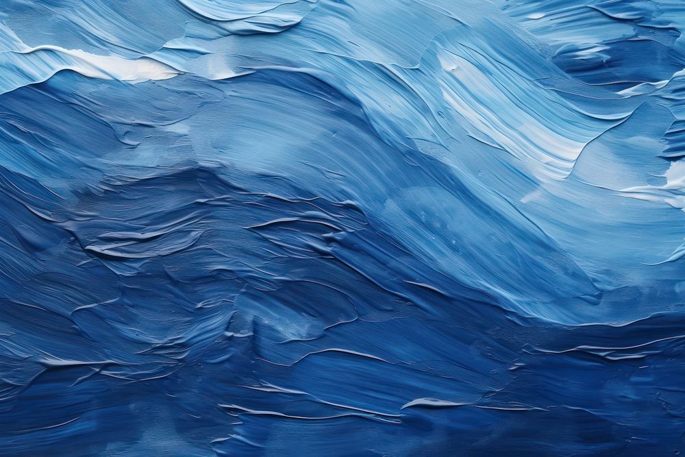 Abstract rough dark blue art painting backgrounds nature wave. AI generated Image by rawpixel.