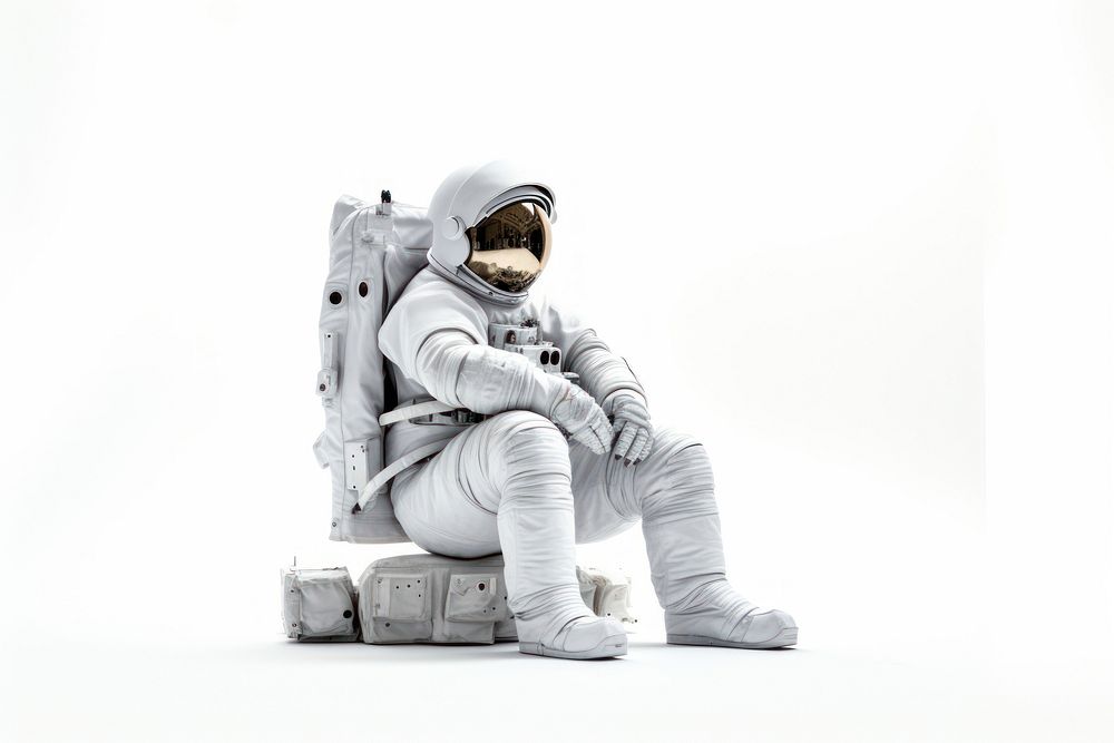 Astronaut astronaut sitting helmet. AI generated Image by rawpixel.
