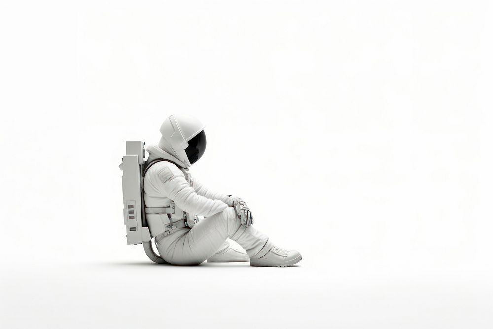 Astronaut sitting astronaut white. AI generated Image by rawpixel.