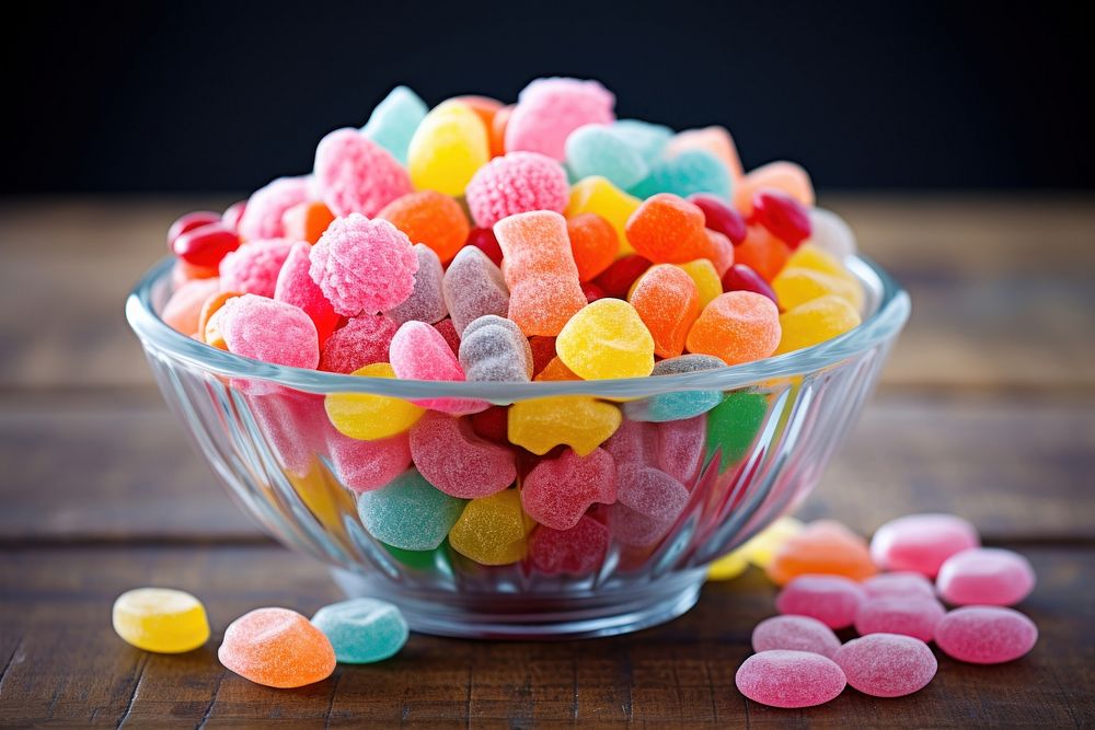 Candy bowl confectionery food. AI generated Image by rawpixel.