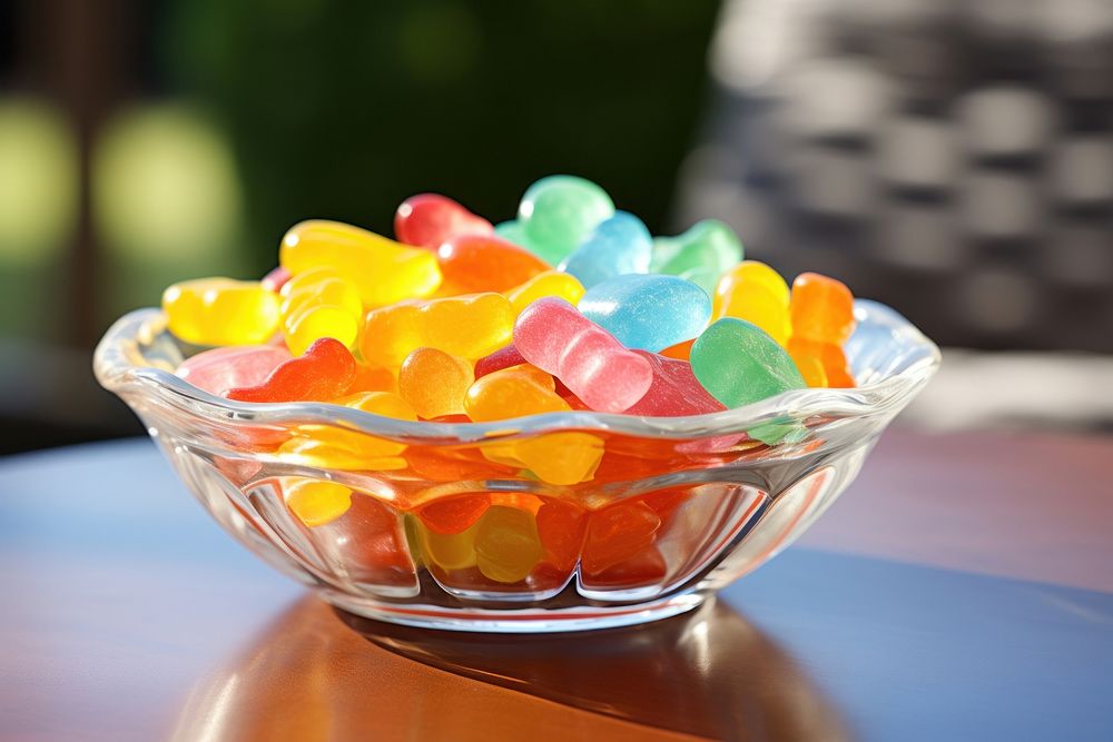 Candy bowl confectionery pill. AI generated Image by rawpixel.