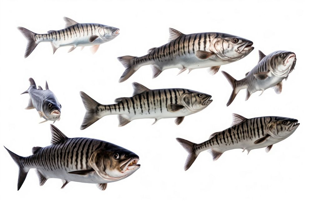 Tiger fish seafood animal white background. AI generated Image by rawpixel.
