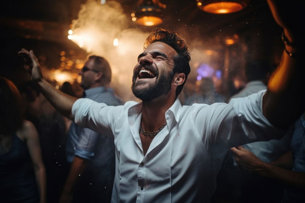 Men nightclub dancing adult. AI generated Image by rawpixel.
