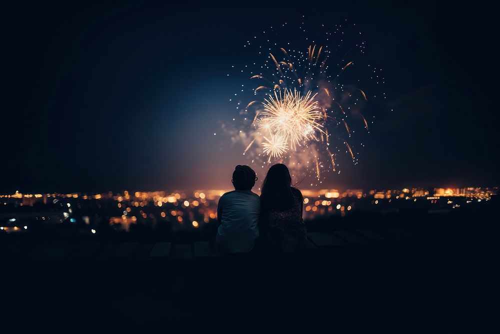 A firework fireworks night outdoors. AI generated Image by rawpixel.